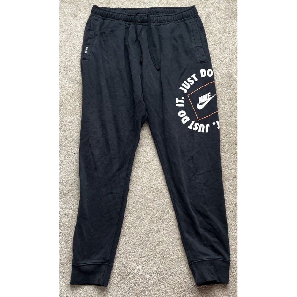 Nike Sportswear JDI Jogger Fleece Pants Mens Medium Black Puff Print Casual